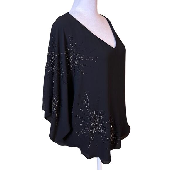 White House Black Market Black Embellished Blouse - Small - Picture 4 of 10